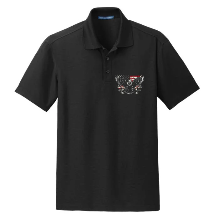 Bald Eagle Patriotic American Eagle Dry Zone Grid Performance Polo