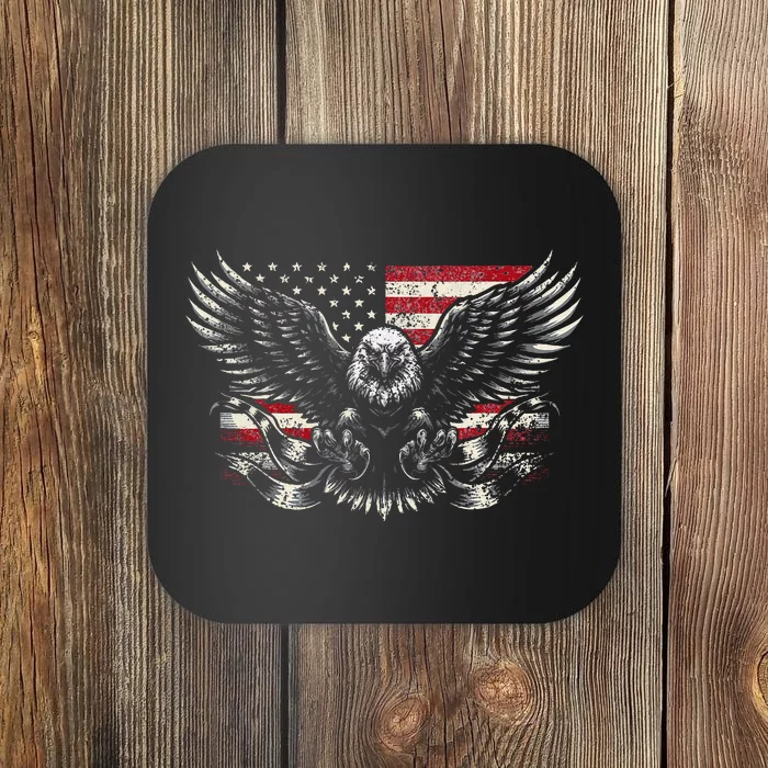 Bald Eagle Patriotic American Eagle Gift Coaster