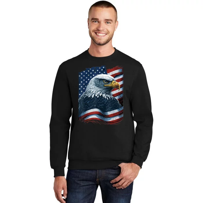 Bald Eagle Proud Patriotic American Us Flag 4th Of July Sweatshirt