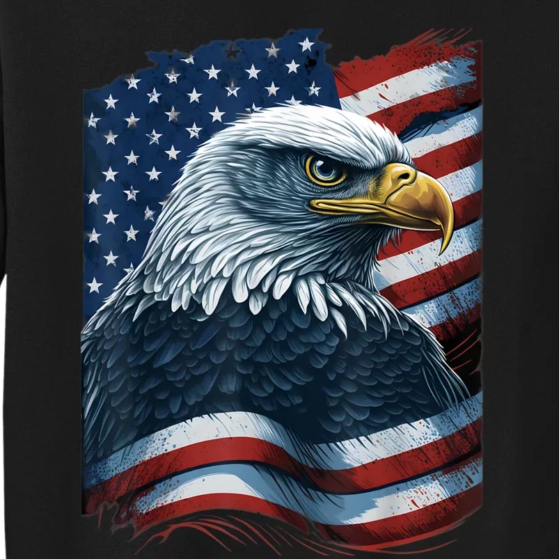 Bald Eagle Proud Patriotic American Us Flag 4th Of July Sweatshirt