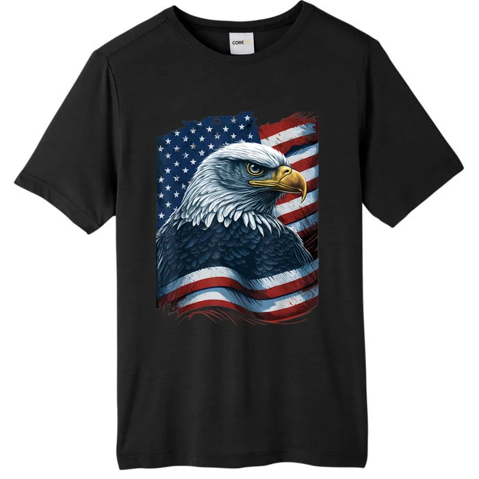 Bald Eagle Proud Patriotic American Us Flag 4th Of July ChromaSoft Performance T-Shirt