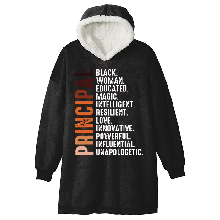 Black Educated Principal History Month Melanin Proud African Hooded Wearable Blanket