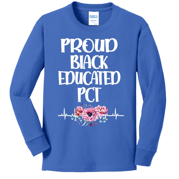 Black Educated Pct Patient Care Technician Gift Kids Long Sleeve Shirt