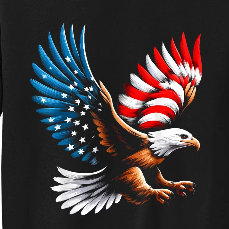 Bald Eagle & Patriotic American Flag 4th Of July Sweatshirt