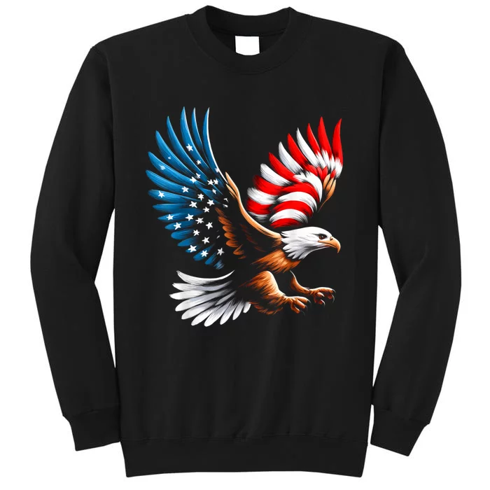 Bald Eagle & Patriotic American Flag 4th Of July Sweatshirt