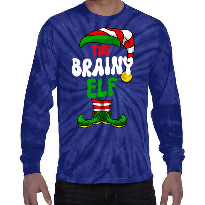 Brainy Elf Pajama Matching Group Christmas Holiday Tie-Dye Long Sleeve Shirt