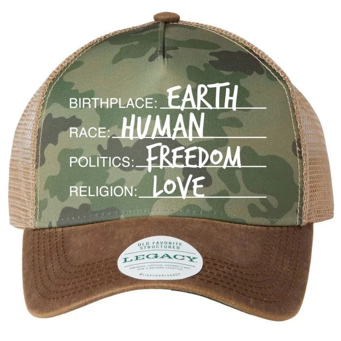 Birthplace Earth Race Hu Politics Freedom Great Gift Legacy Tie Dye Trucker Hat