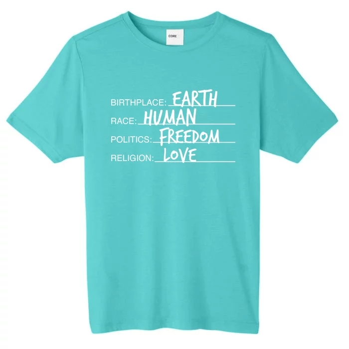 Birthplace Earth Race Hu Politics Freedom Great Gift ChromaSoft Performance T-Shirt