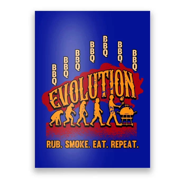 Bbq Evolution Rub Smoke Eat Repeat Pitmaster Gift Poster