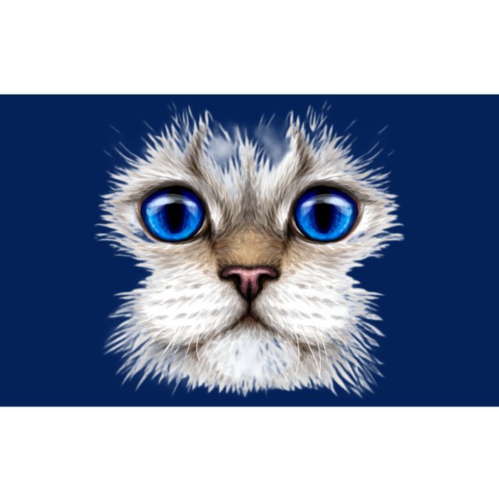 Blue Eyed Realistic Cat Face Bumper Sticker