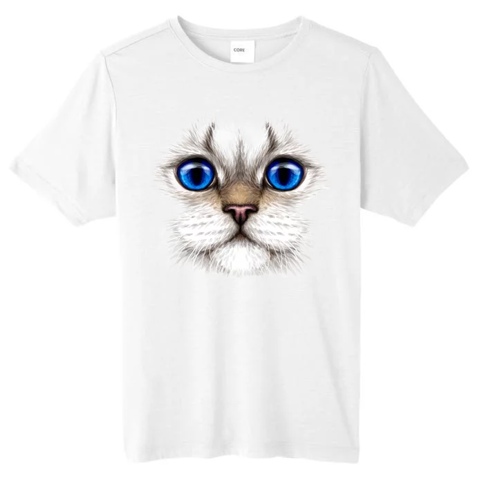 Blue Eyed Realistic Cat Face ChromaSoft Performance T-Shirt