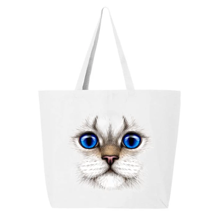 Blue Eyed Realistic Cat Face 25L Jumbo Tote