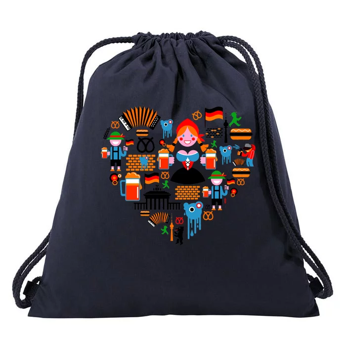 Berlin Oktoberfest Heart Drawstring Bag