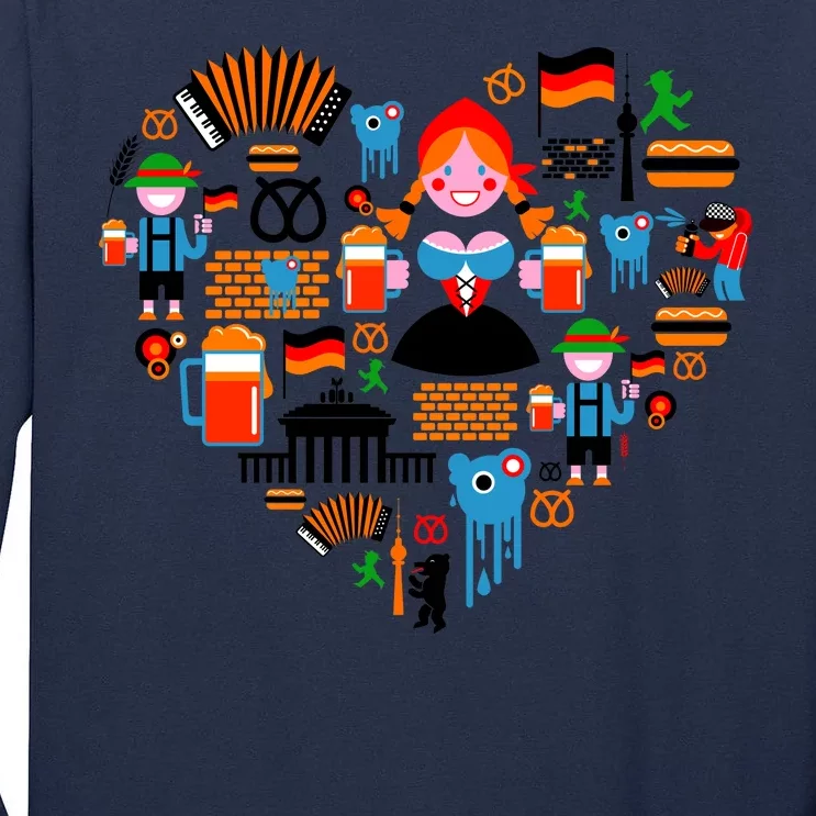 Berlin Oktoberfest Heart Tall Long Sleeve T-Shirt