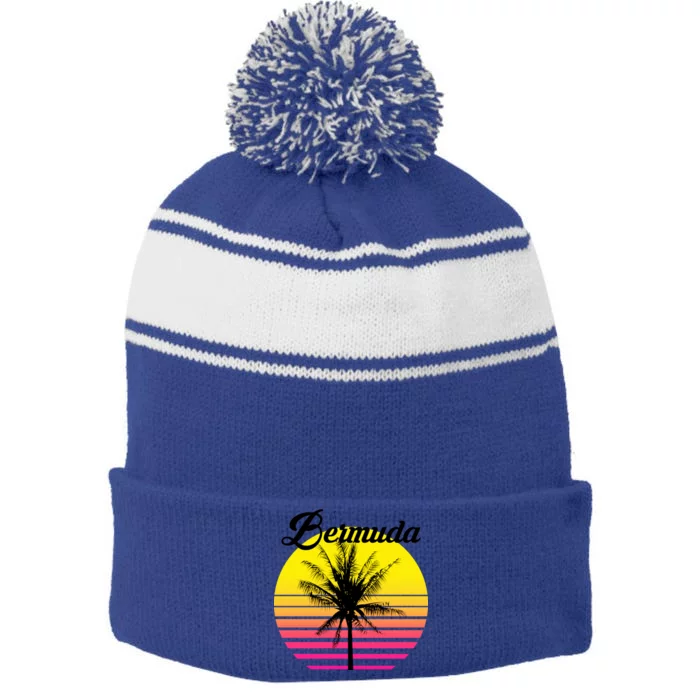 Bermuda Sunset Stripe Pom Pom Beanie