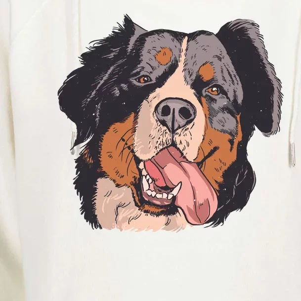 Bernese Mountain Dog Womens Funnel Neck Pullover Hood