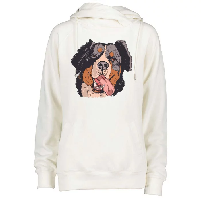 Bernese Mountain Dog Womens Funnel Neck Pullover Hood