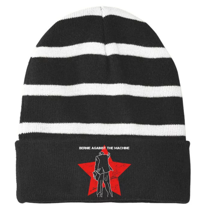 Bernie Against The Machine Striped Beanie with Solid Band