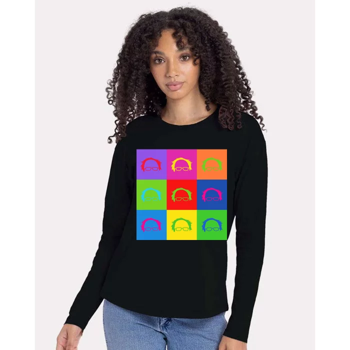 Bernie Sanders Hair Minimalist Pop Art Womens Cotton Relaxed Long Sleeve T-Shirt