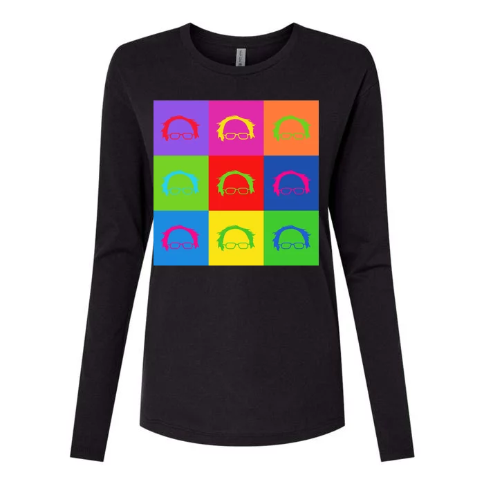 Bernie Sanders Hair Minimalist Pop Art Womens Cotton Relaxed Long Sleeve T-Shirt