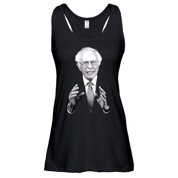 Bernie Sanders Hands Black and White Portrait Ladies Essential Flowy Tank