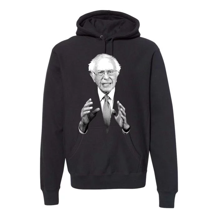 Bernie Sanders Hands Black and White Portrait Premium Hoodie