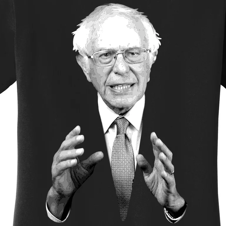 Bernie Sanders Hands Black and White Portrait Women's T-Shirt