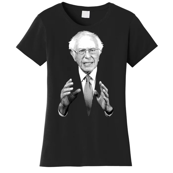 Bernie Sanders Hands Black and White Portrait Women's T-Shirt