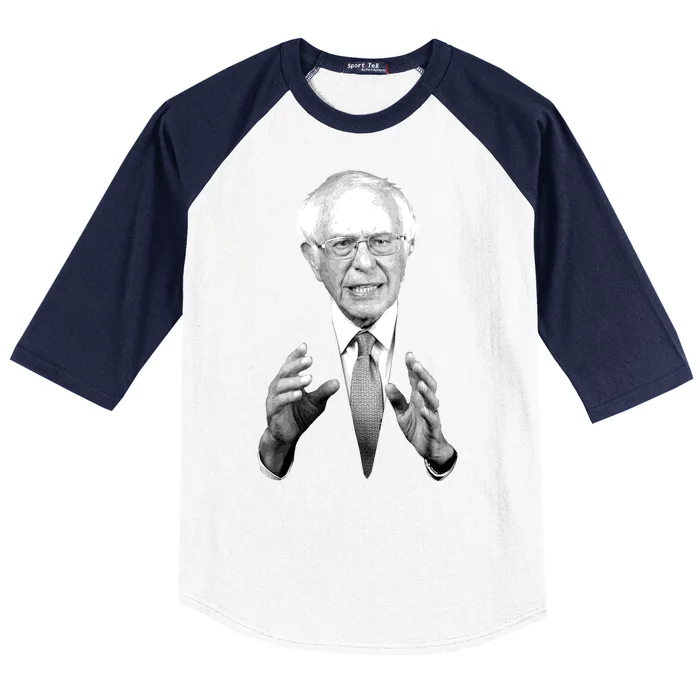 Bernie Sanders Hands Black and White Portrait Baseball Sleeve Shirt