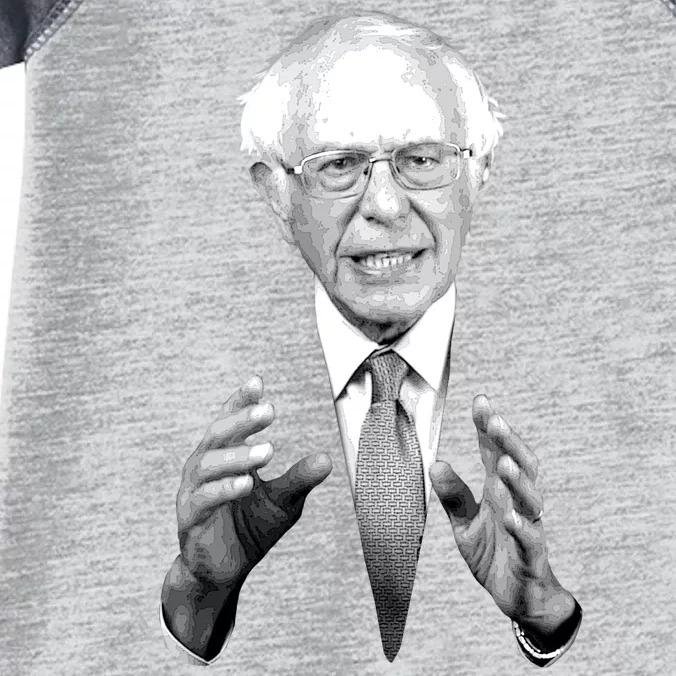 Bernie Sanders Hands Black and White Portrait Infant Baby Jersey Bodysuit