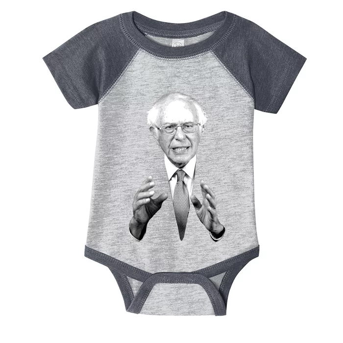 Bernie Sanders Hands Black and White Portrait Infant Baby Jersey Bodysuit