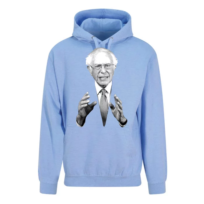 Bernie Sanders Hands Black and White Portrait Unisex Surf Hoodie