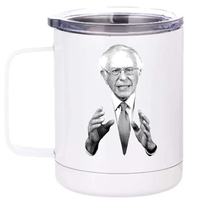 Bernie Sanders Hands Black and White Portrait Front & Back 12oz Stainless Steel Tumbler Cup