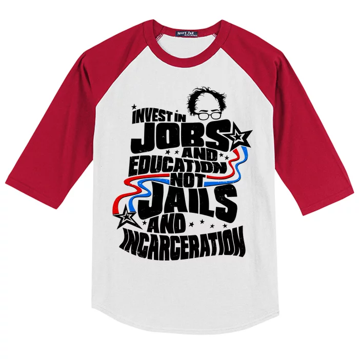 Bernie Sanders Invest In Jobs Kids Colorblock Raglan Jersey