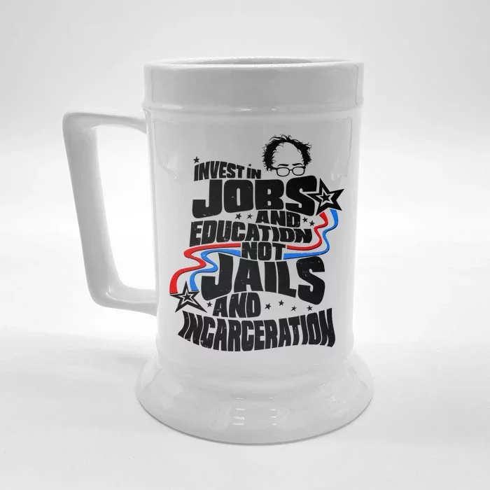 Bernie Sanders Invest In Jobs Front & Back Beer Stein