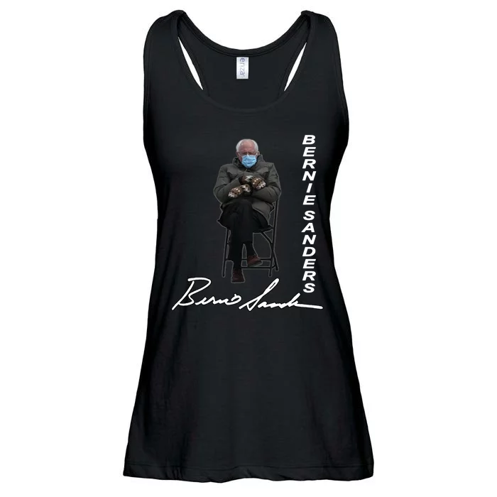 Bernie Sanders Mitten Meme Signature Ladies Essential Flowy Tank