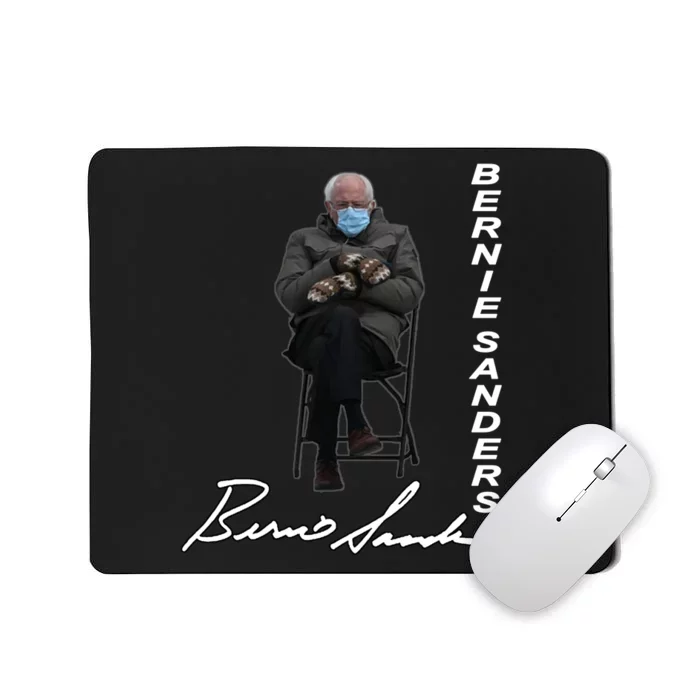 Bernie Sanders Mitten Meme Signature Mousepad