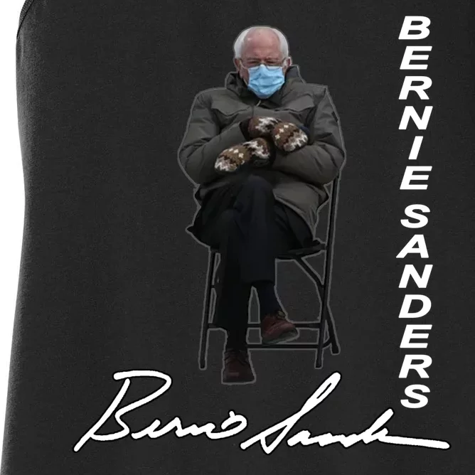 Bernie Sanders Mitten Meme Signature Women's Racerback Tank