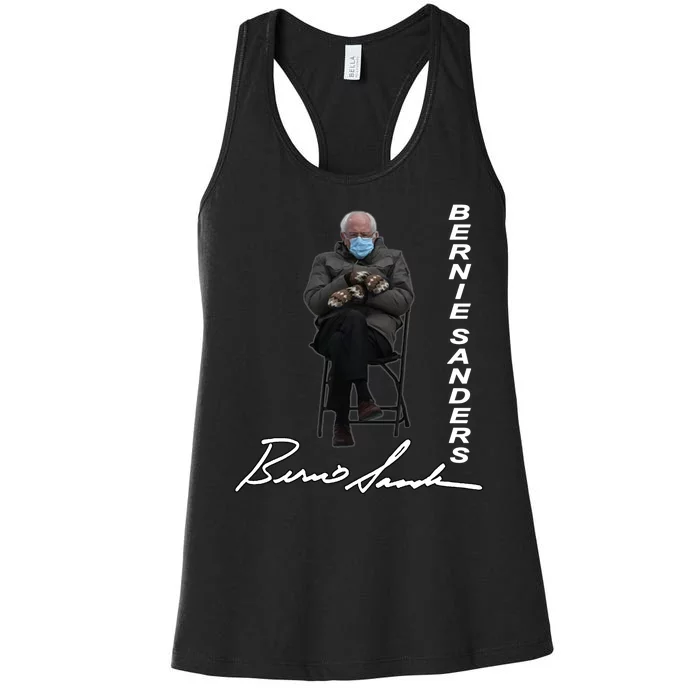 Bernie Sanders Mitten Meme Signature Women's Racerback Tank