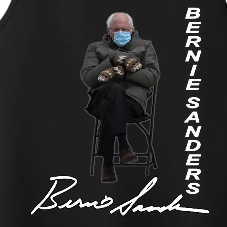 Bernie Sanders Mitten Meme Signature Performance Tank