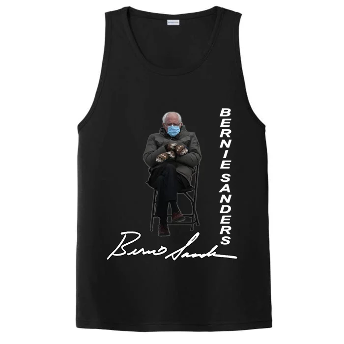 Bernie Sanders Mitten Meme Signature Performance Tank