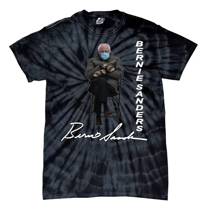 Bernie Sanders Mitten Meme Signature Tie-Dye T-Shirt