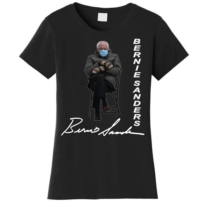 Bernie Sanders Mitten Meme Signature Women's T-Shirt