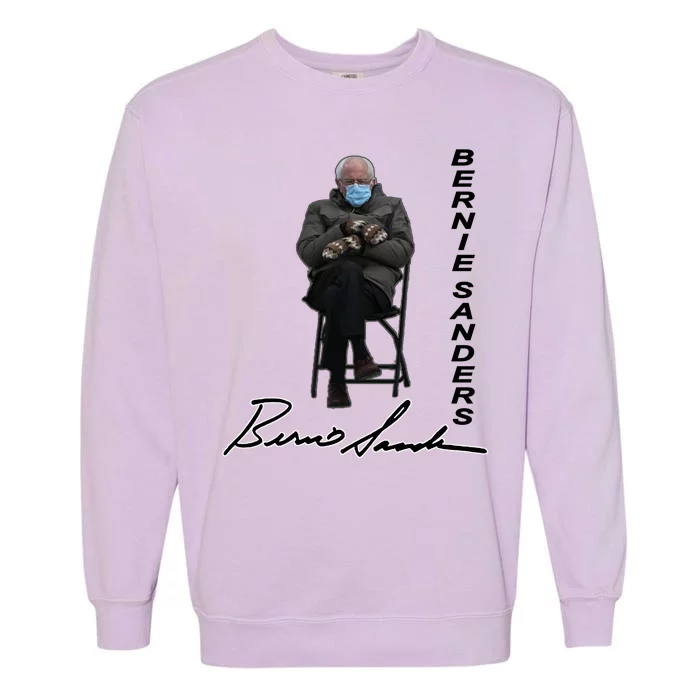 Bernie Sanders Mitten Meme Signature Garment-Dyed Sweatshirt