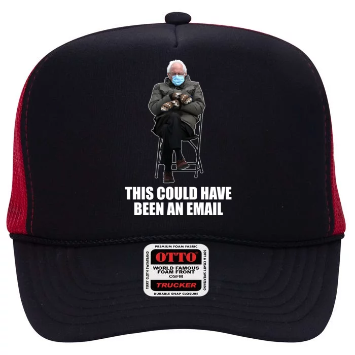 Bernie Sanders Mitten Meme This Could Have Been An Email High Crown Mesh Trucker Hat