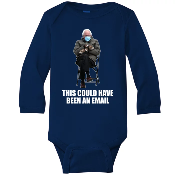 Bernie Sanders Mitten Meme This Could Have Been An Email Baby Long Sleeve Bodysuit