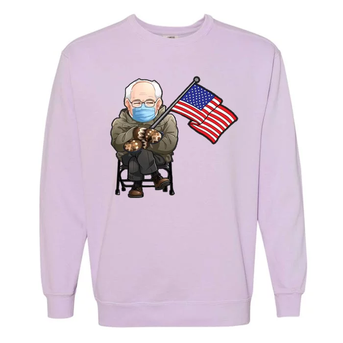 Bernie Sanders Mitten Meme USA Flag Garment-Dyed Sweatshirt