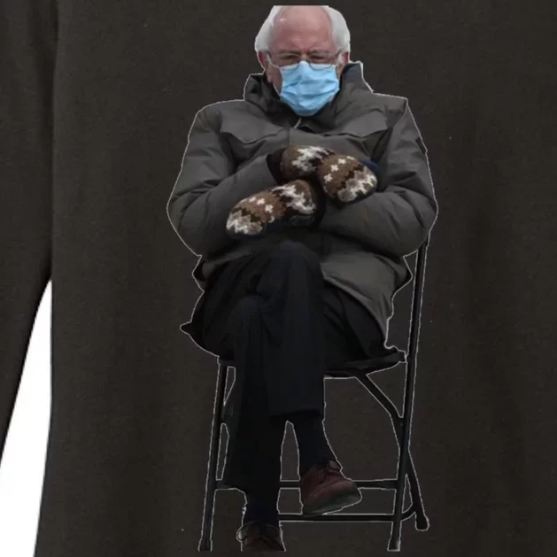 Bernie Sanders Mittens Sitting Inauguration Womens CVC Long Sleeve Shirt