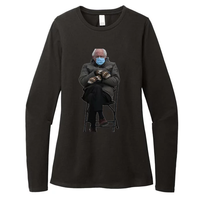 Bernie Sanders Mittens Sitting Inauguration Womens CVC Long Sleeve Shirt