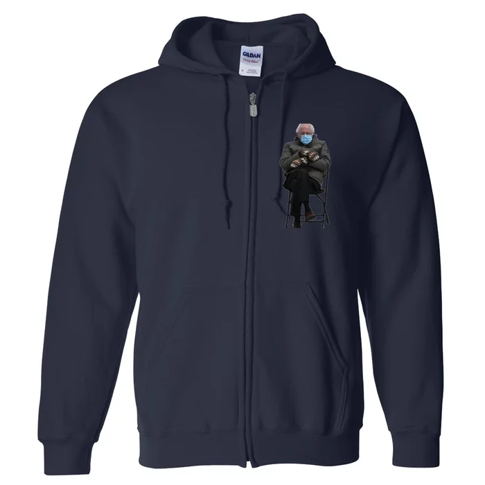 Bernie Sanders Mittens Sitting Inauguration Full Zip Hoodie